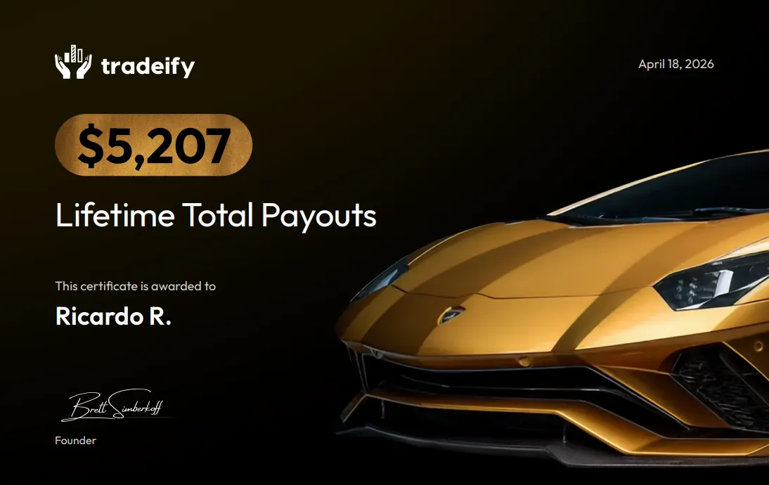 $5,207 Tradeify payout certificate
