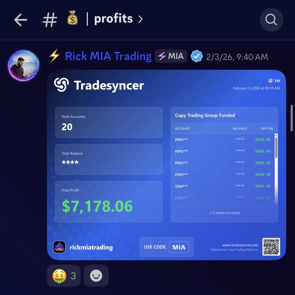 $7,178 verified trading result screenshot