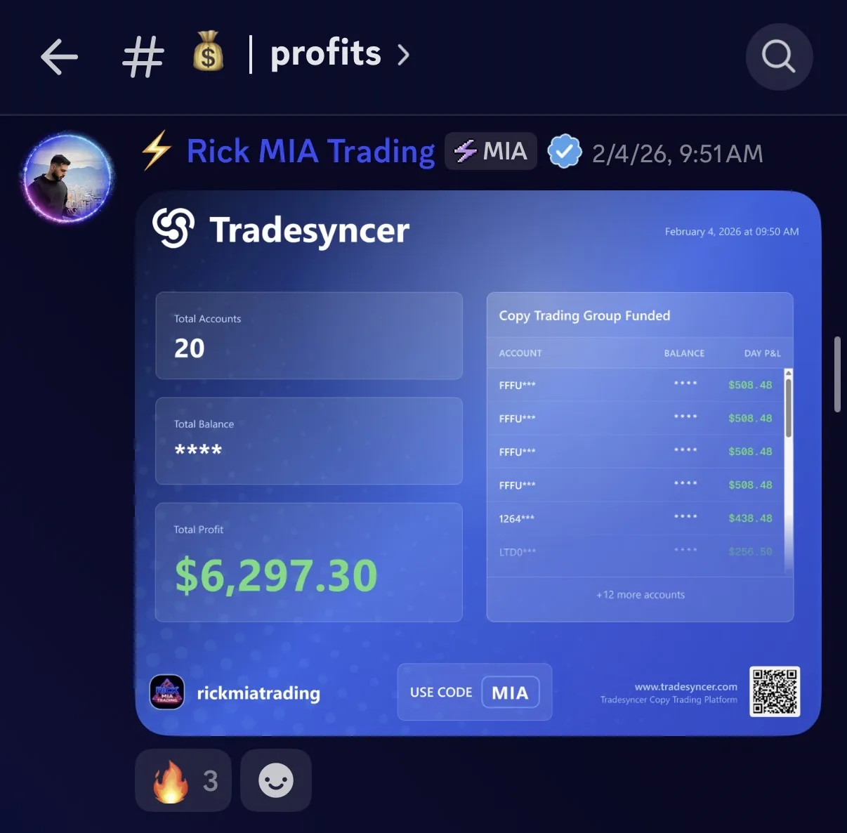 $6,297 verified trading result screenshot